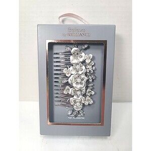 Believe by Brilliance Silver Plated with Cubic Zirconia Hair Comb w/Flowers